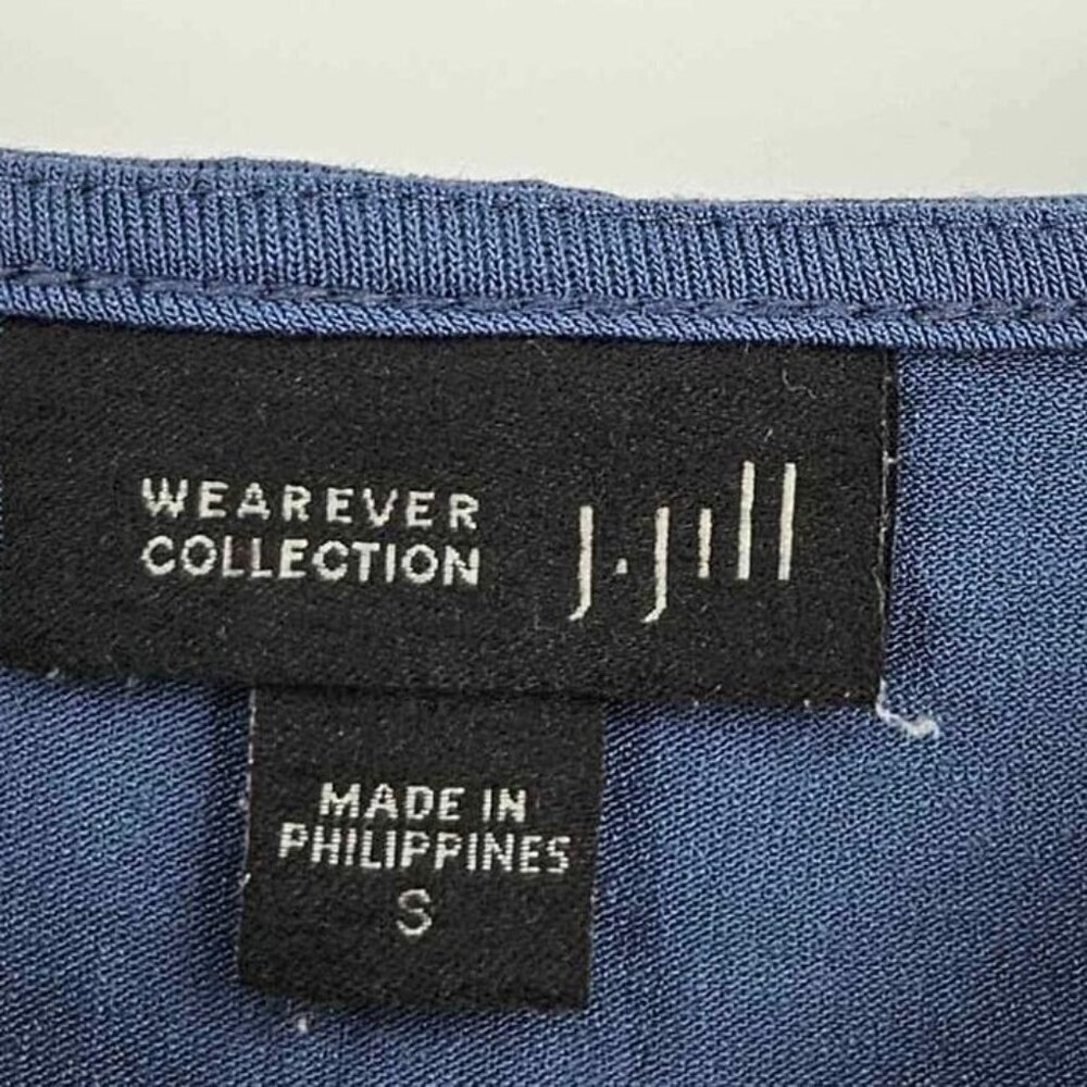 J. Jill Wearever Collection Womens S Tunic Top Blue Stretch Long Sleeve - Picture 3 of 4